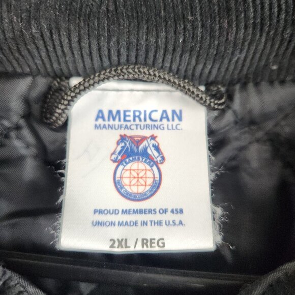 Vintage Teamsters Canvas Bomber Jacket Men's 2XL 90's Quilt Lined Union USA Made - Picture 4 of 11